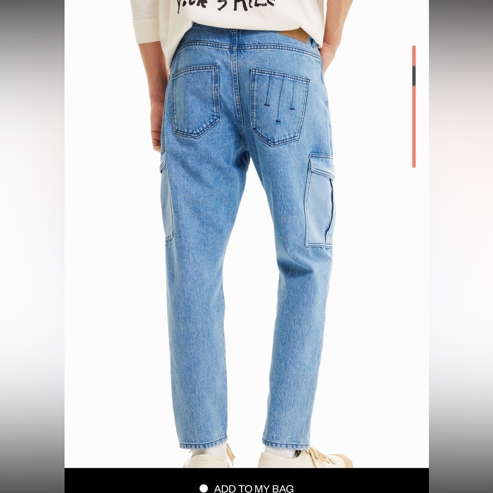 NEW MENS Desigual Blue Denim Cargo size 30